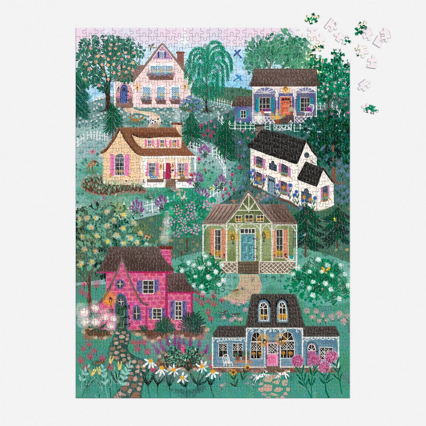 Cottage Villa 1000 Piece Puzzle in a Square Box