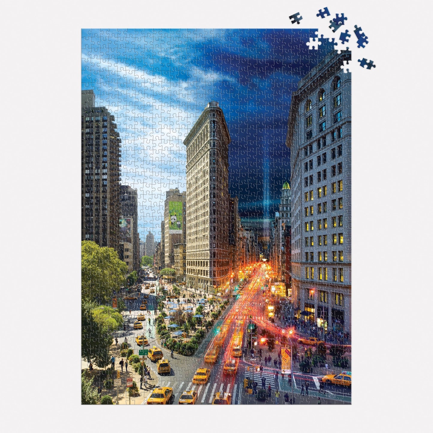 City night scene Day To Night Flatiron 1000 Piece Puzzle