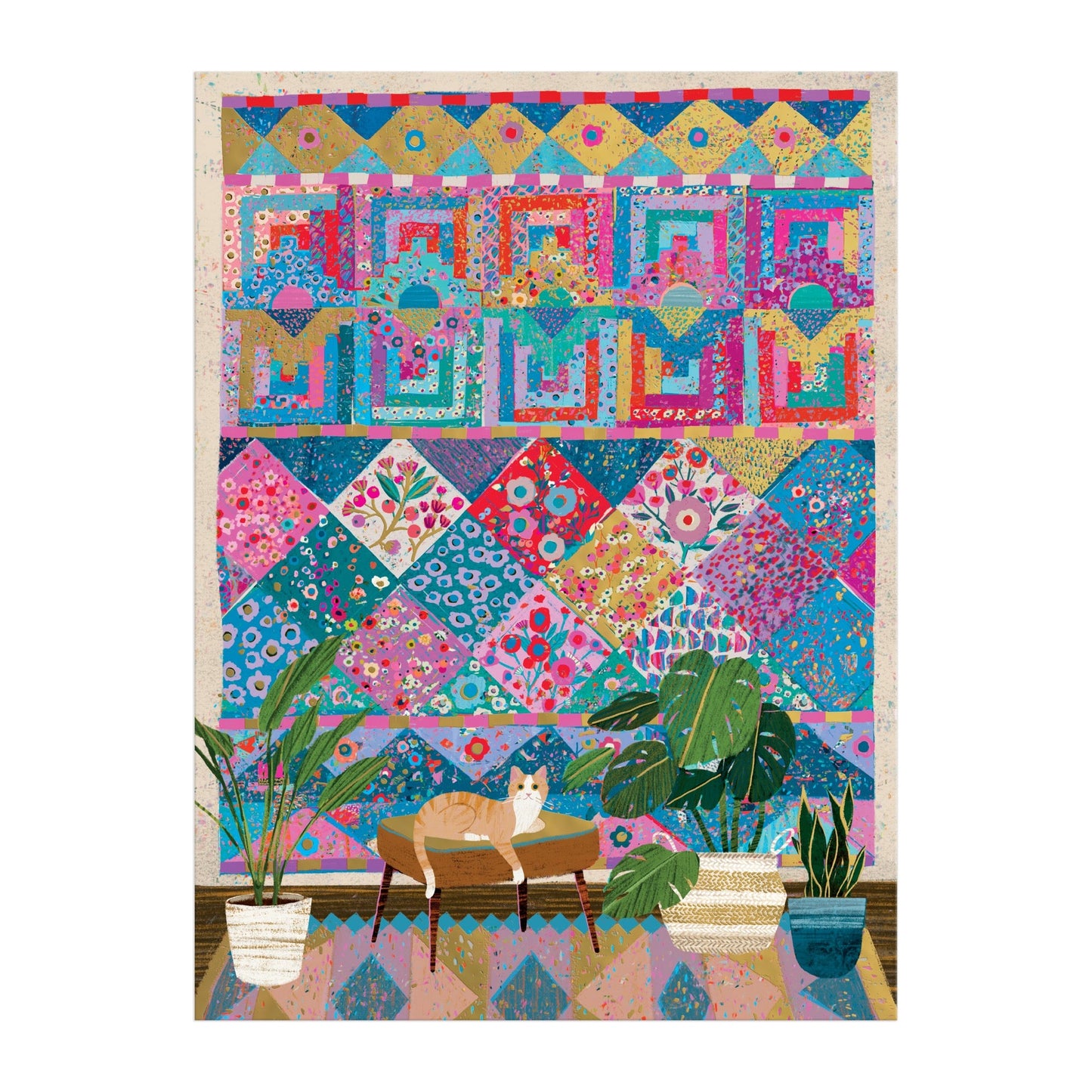 Green Plant Sewing Corner 1000 Piece Foil Jigsaw Puzzle