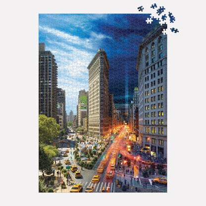 City night scene Day To Night Flatiron 1000 Piece Puzzle