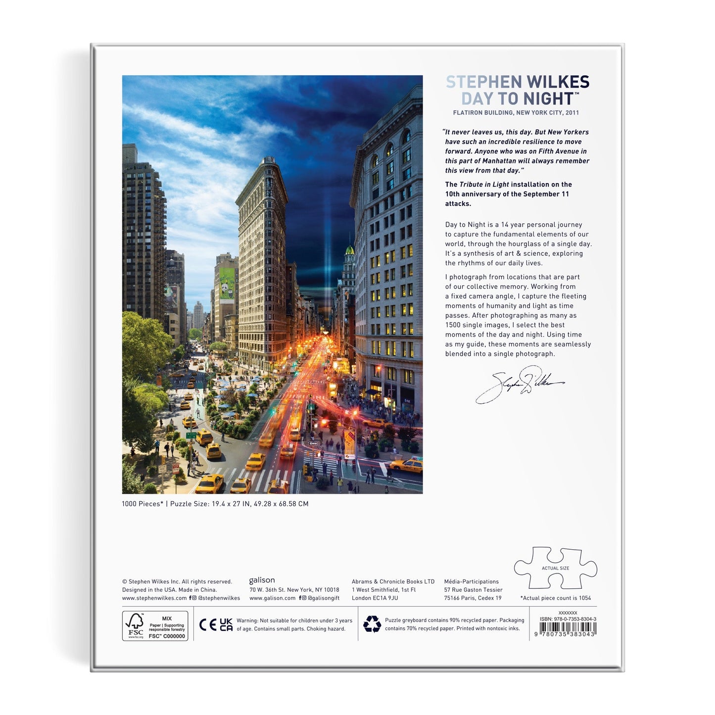 City night scene Day To Night Flatiron 1000 Piece Puzzle